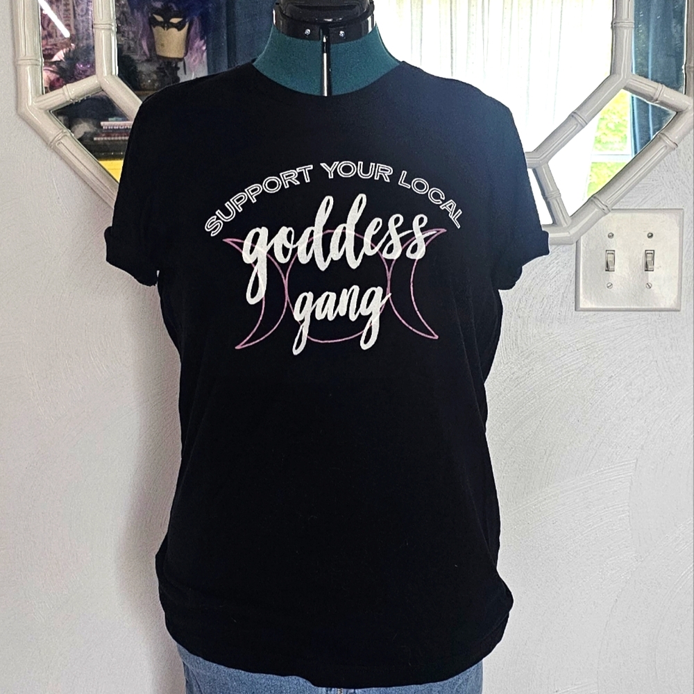 Black Graphic Support You Local Goddess Gang Tee